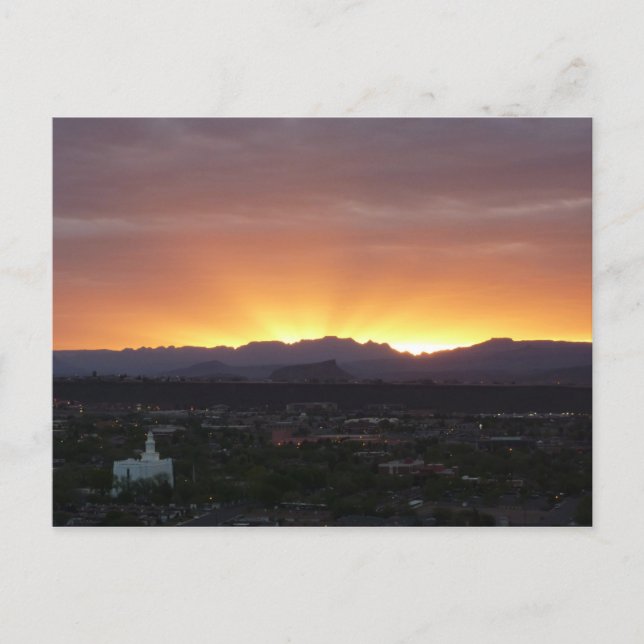 Sunrise over St. George Utah Landscape Postcard (Front)
