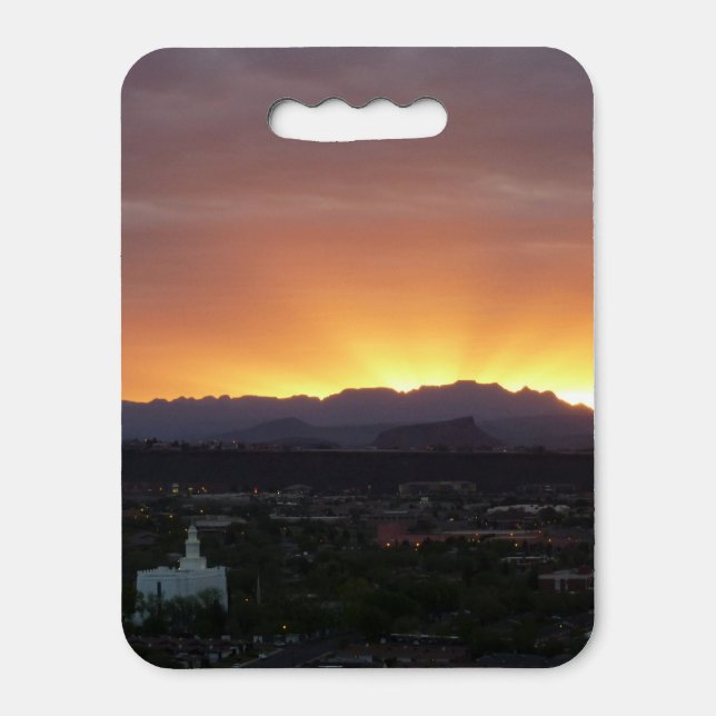 Sunrise over St. George Utah Landscape Seat Cushion (Front Vertical)