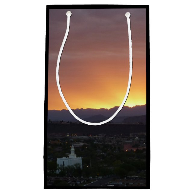 Sunrise over St. George Utah Landscape Small Gift Bag (Front)