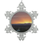 Sunrise over St. George Utah Landscape Snowflake Pewter Christmas Ornament