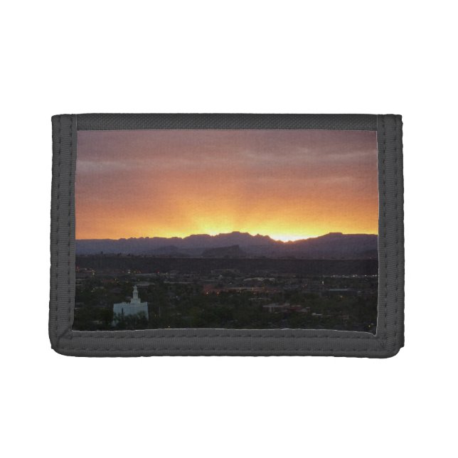 Sunrise over St. George Utah Landscape Trifold Wallet (Front)