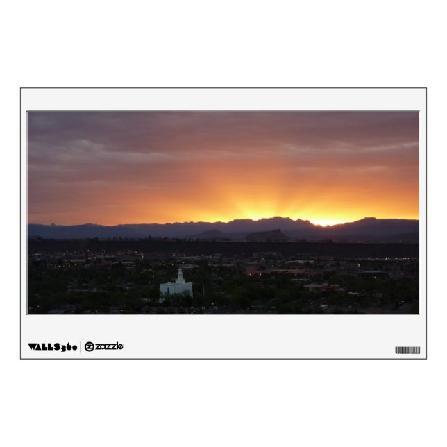Sunrise over St. George Utah Landscape Wall Sticker (Front)