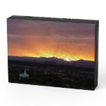 Sunrise over St. George Utah Landscape Wooden Box Sign