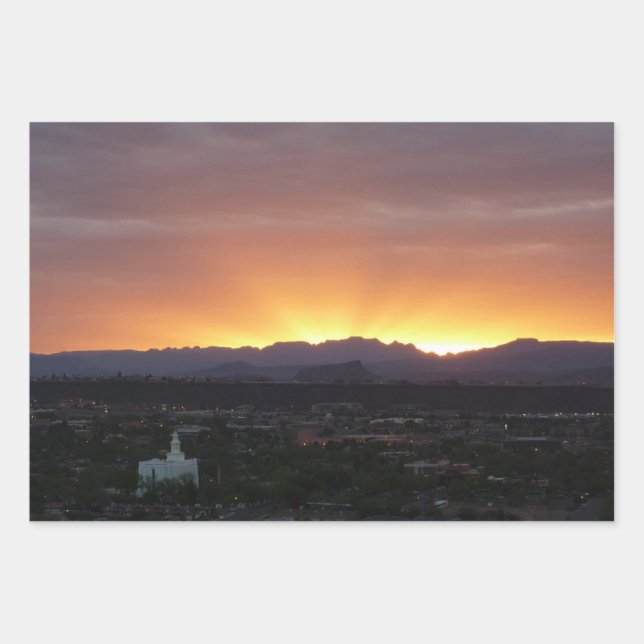 Sunrise over St. George Utah Landscape Wrapping Paper Sheets (Front)