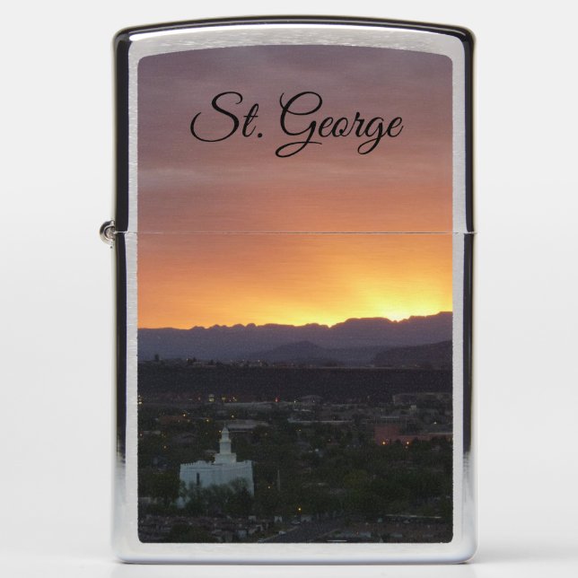 Sunrise over St. George Utah Landscape Zippo Lighter (Front)