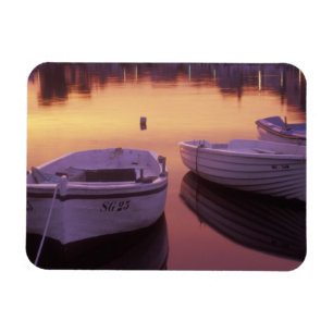 Sunrise over Stari Grad harbor with fishing Magnet