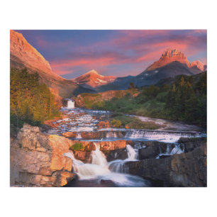 Sunrise over Swiftcurrent Creek Faux Canvas Print