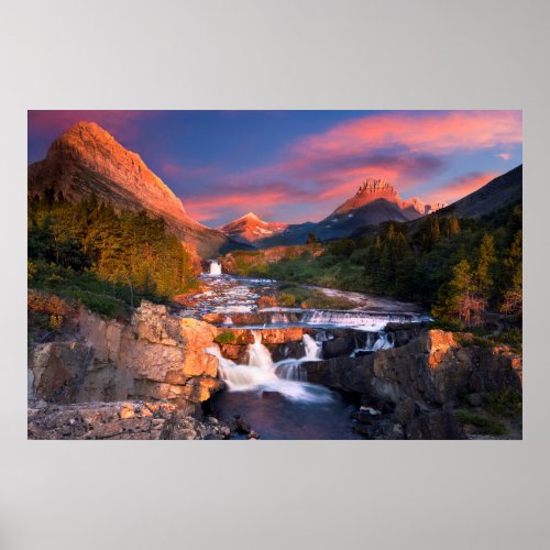 Sunrise over Swiftcurrent Creek Poster