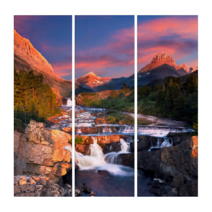 Sunrise over Swiftcurrent Creek Triptych