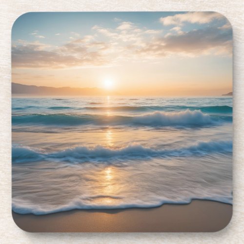 Sunrise Over the Beach Beverage Coaster