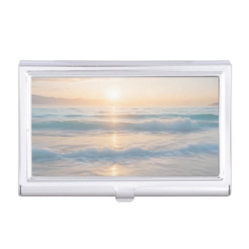 Sunrise Over The Beach Business Card Case