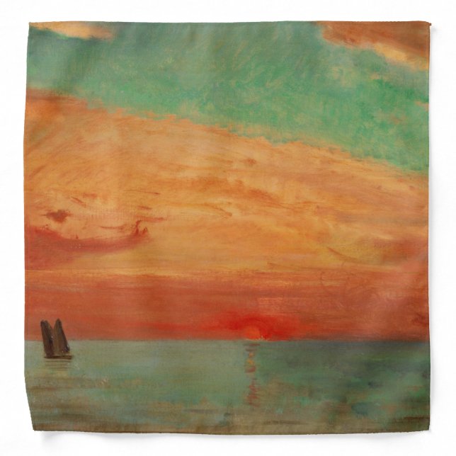 Sunrise over the Eastern Sea (Asian Art) (Takeji) Bandana (Front)