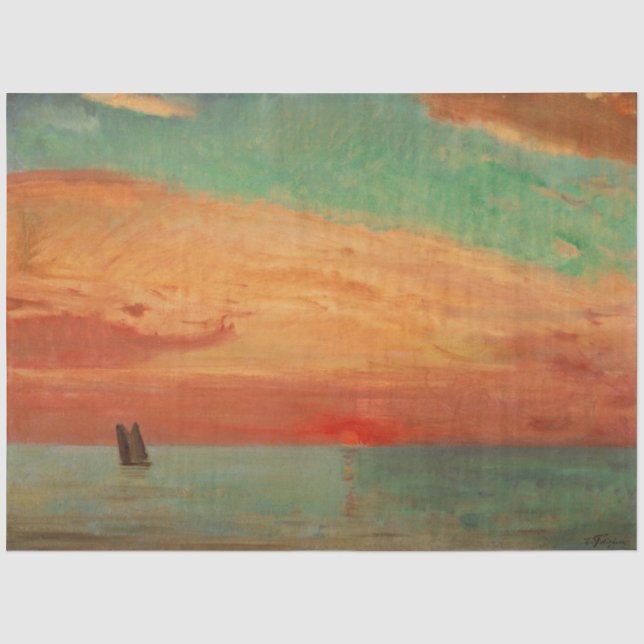 Sunrise over the Eastern Sea (Asian Art) (Takeji) Tissue Paper (Front)