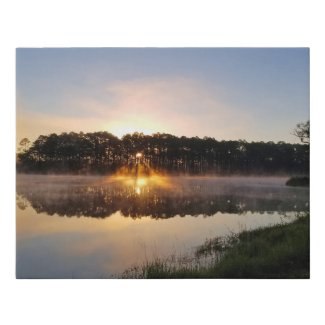 Sunrise Over the Lake Faux Canvas Print