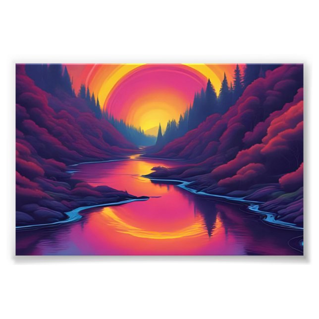 Sunrise Over The Lake Photo Print (Front)