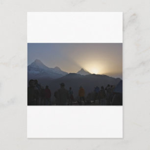 Sunrise over the mountains postcard