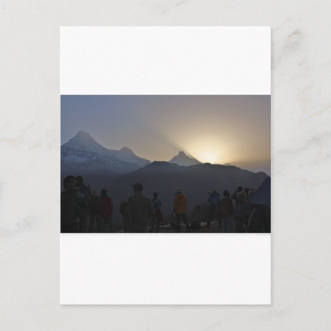 Sunrise over the mountains postcard (Front)