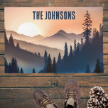 Sunrise Over the Mountains Signature  Doormat<br><div class="desc">Whether you're an outdoor enthusiast,  an admirer of scenic landscapes,  or simply appreciate the serenity of a mountain sunset,  this custom mountain sunset door mat is a perfect addition to your home. It also makes an excellent personalized gift for nature lovers,  housewarmings,  birthdays,  or any special occasion.</div>