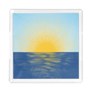 Sunrise over the Ocean New Beginnings Acrylic Tray