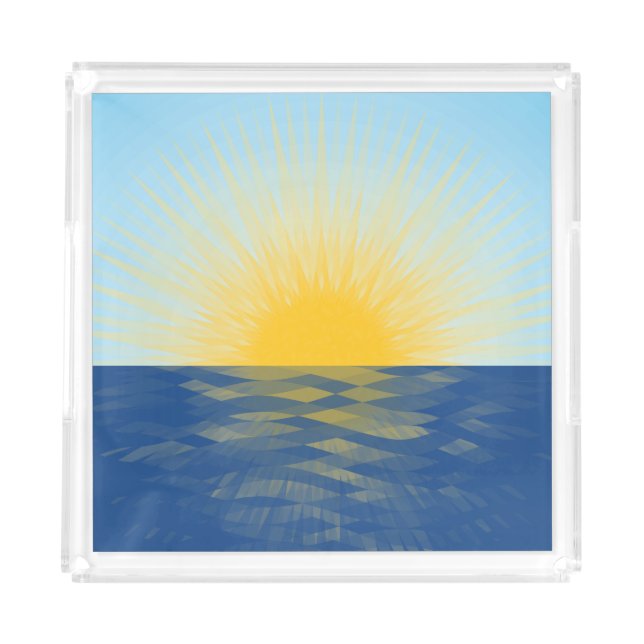 Sunrise over the Ocean New Beginnings Acrylic Tray (Front)