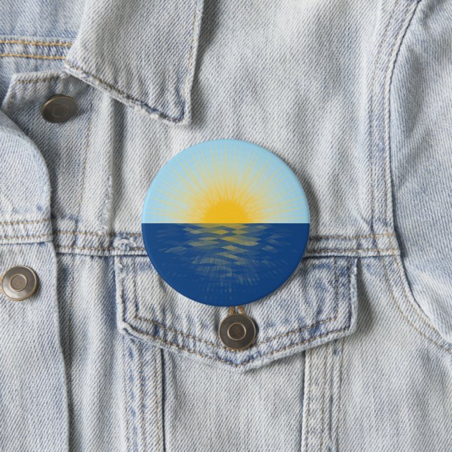 Sunrise over the Ocean New Beginnings Button (In Situ)
