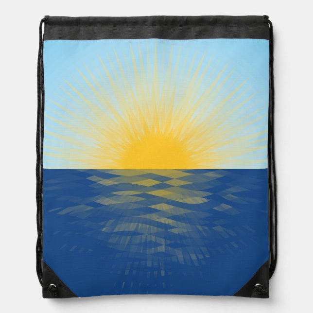 Sunrise over the Ocean New Beginnings Drawstring Bag (Front)