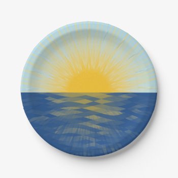 Sunrise Over The Ocean New Beginnings Paper Plates by CandiCreations at Zazzle