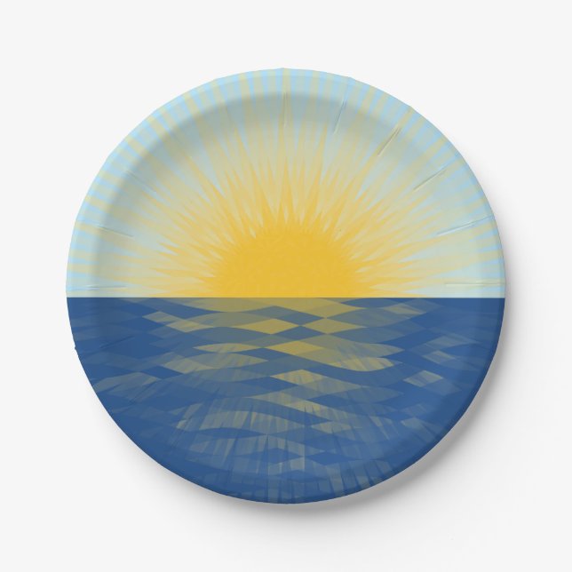 Sunrise over the Ocean New Beginnings Paper Plates (Front)