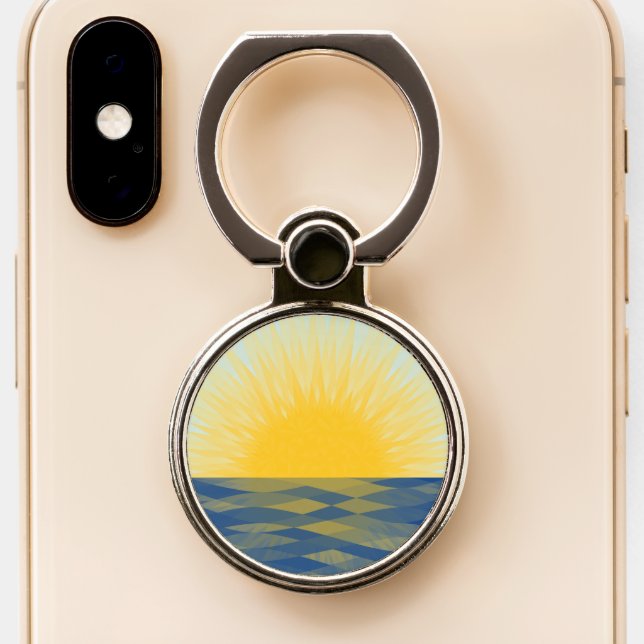 Sunrise over the Ocean New Beginnings Phone Ring Stand (Close Up)