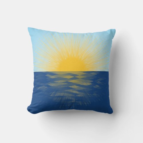 Sunrise over the Ocean New Beginnings Throw Pillow