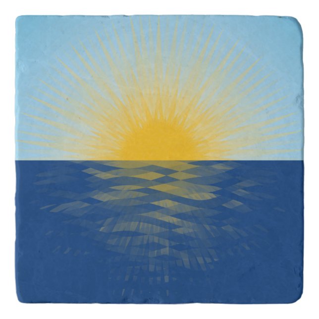 Sunrise over the Ocean New Beginnings Trivet (Front)