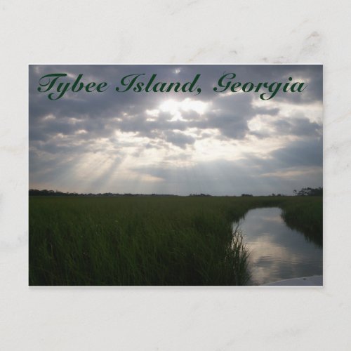 Sunrise over the Salt Marsh  Tybee Island GA Postcard