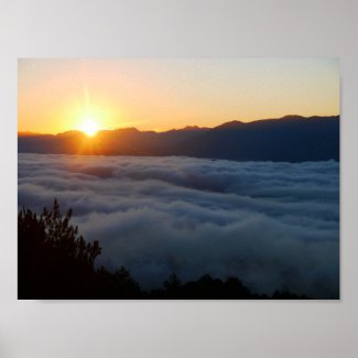 Sunrise Over the Sea of Clouds Poster