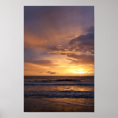 Sunrise over the sea poster