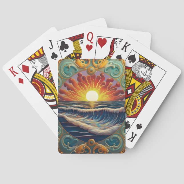 Sunrise Over the Water Poker Cards (Back)