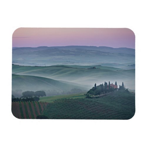 Sunrise over Tuscany landscape rectangle magnet