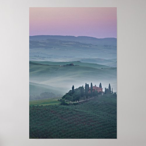 Sunrise over Tuscany vertical poster