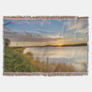 Sunrise Over Wetlands At Arrowwood National Throw Blanket