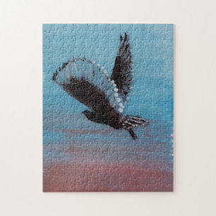 Sunrise Owl Art Flying Bird Jigsaw Puzzle