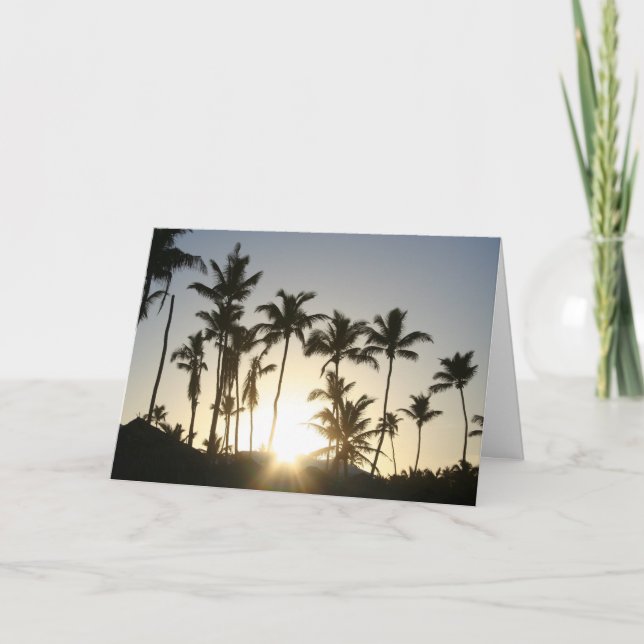 Sunrise Palm Trees Card (Front)