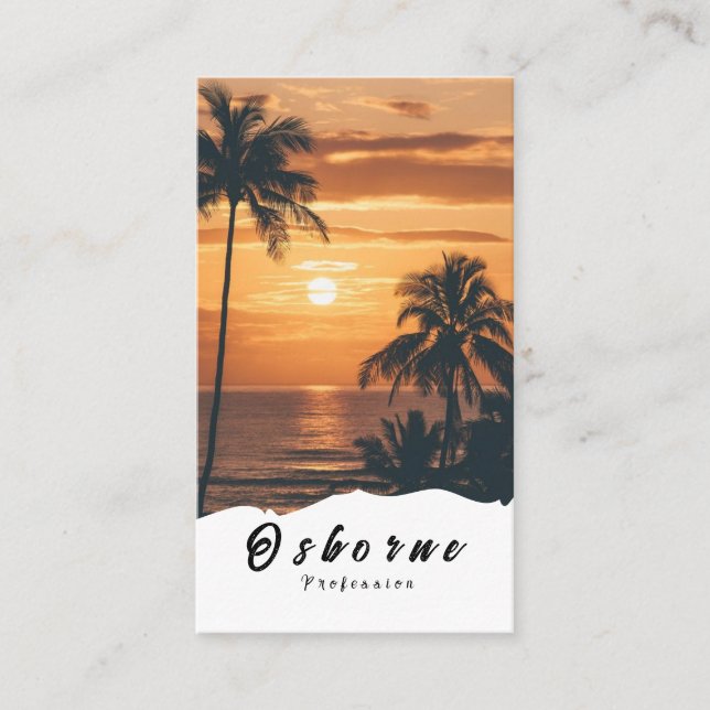 Sunrise Palm Trees Summer Business Card (Front)