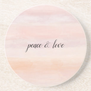Sunrise Peach Blush Pink Tie Dye Watercolor Ombre Coaster