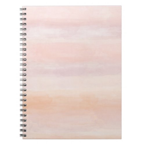 Sunrise Peach Blush Pink Tie Dye Watercolor Ombre Notebook