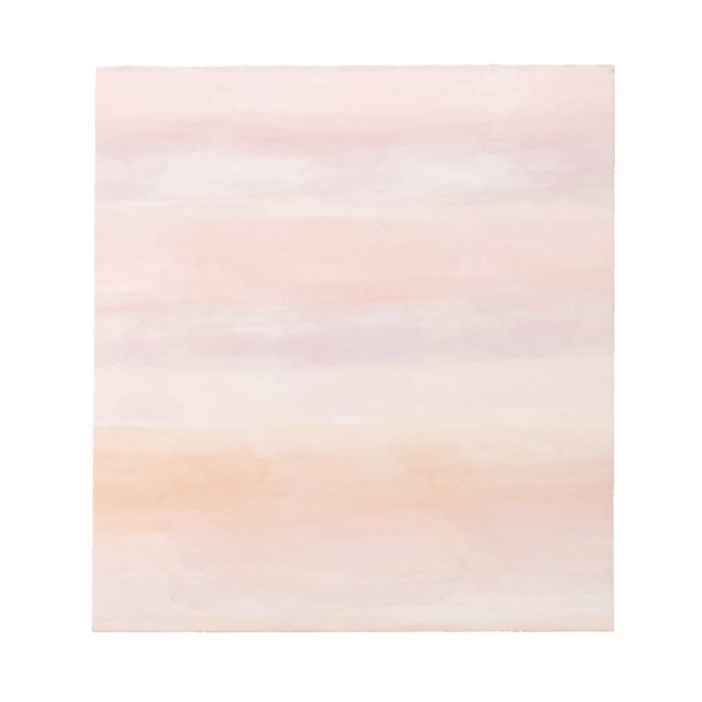 Sunrise Peach Blush Pink Tie Dye Watercolor Ombre Notepad (Front)