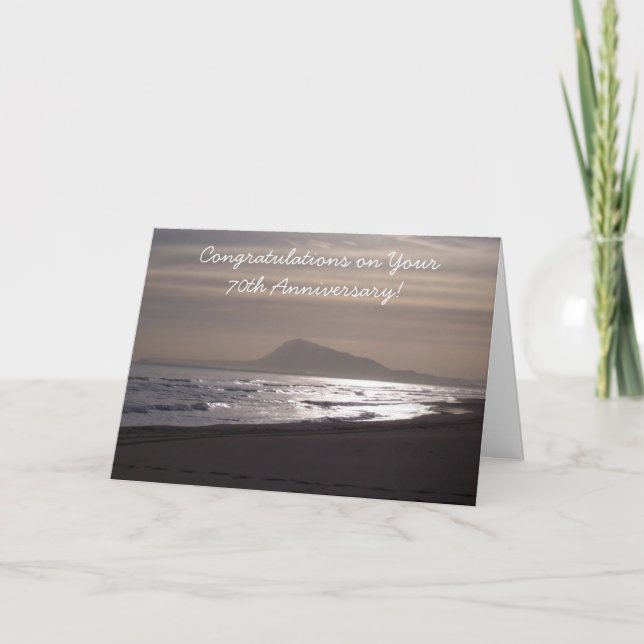 Sunrise Personalised 70th Wedding Anniversary Card (Front)