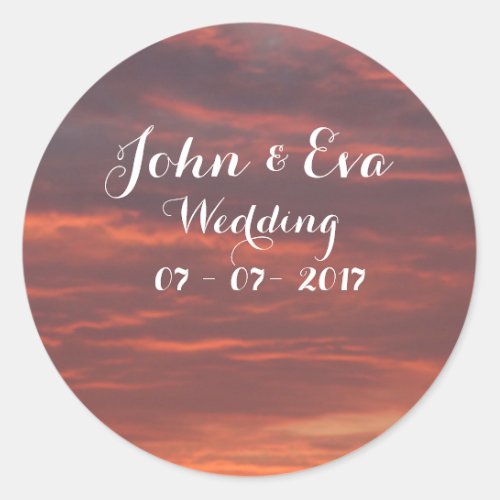 Sunrise Photo Wedding Sticker