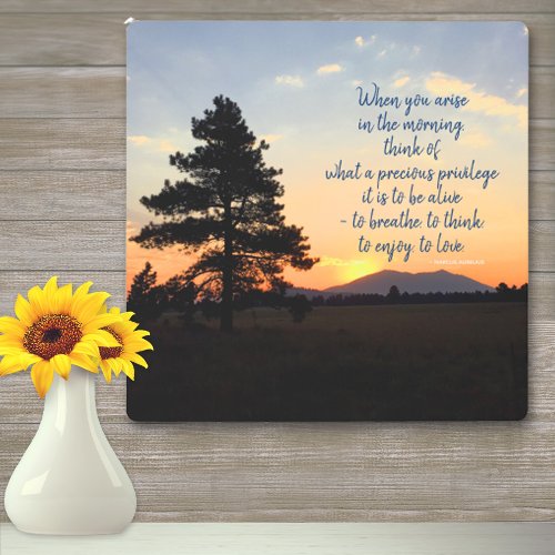 Sunrise Photograph Inspirational Gratitude Quote Metal Print