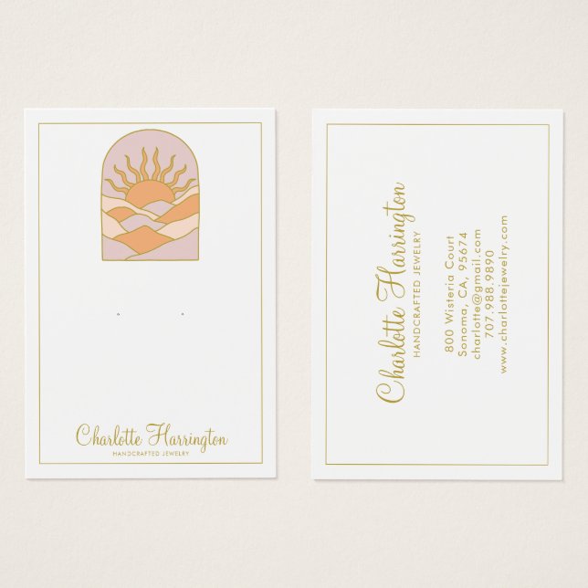 Sunrise Pink Gold Earring Jewelry (Front & Back)