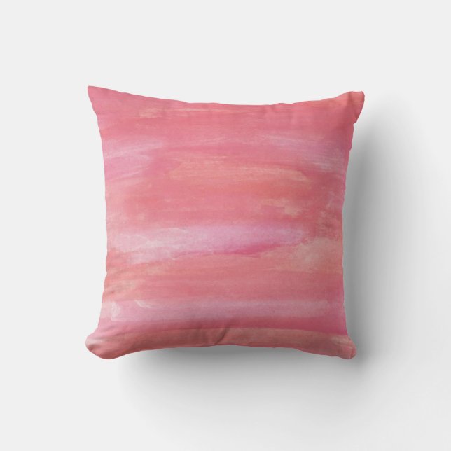 Sunrise Pink Throw Pillow (Front)