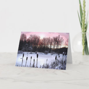 Sunrise Pond Christmas Holiday Card